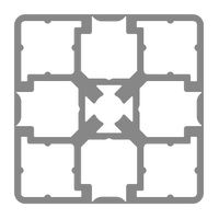 10-4545S4-0-500MM MODULAR SOLUTIONS EXTRUDED PROFILE<br>45MM X 45MM SMOOTH SIDES TEAR AWAY, CUT TO THE LENGTH OF 500 MM